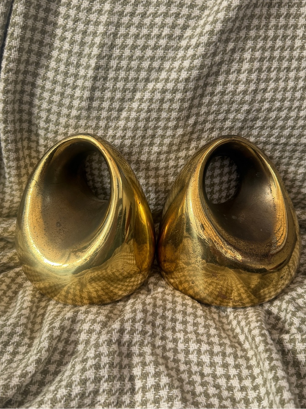 Pair of Ben Seibel Brass Plated Orb Bookends Marked, 1950s - Picture 10 of 15